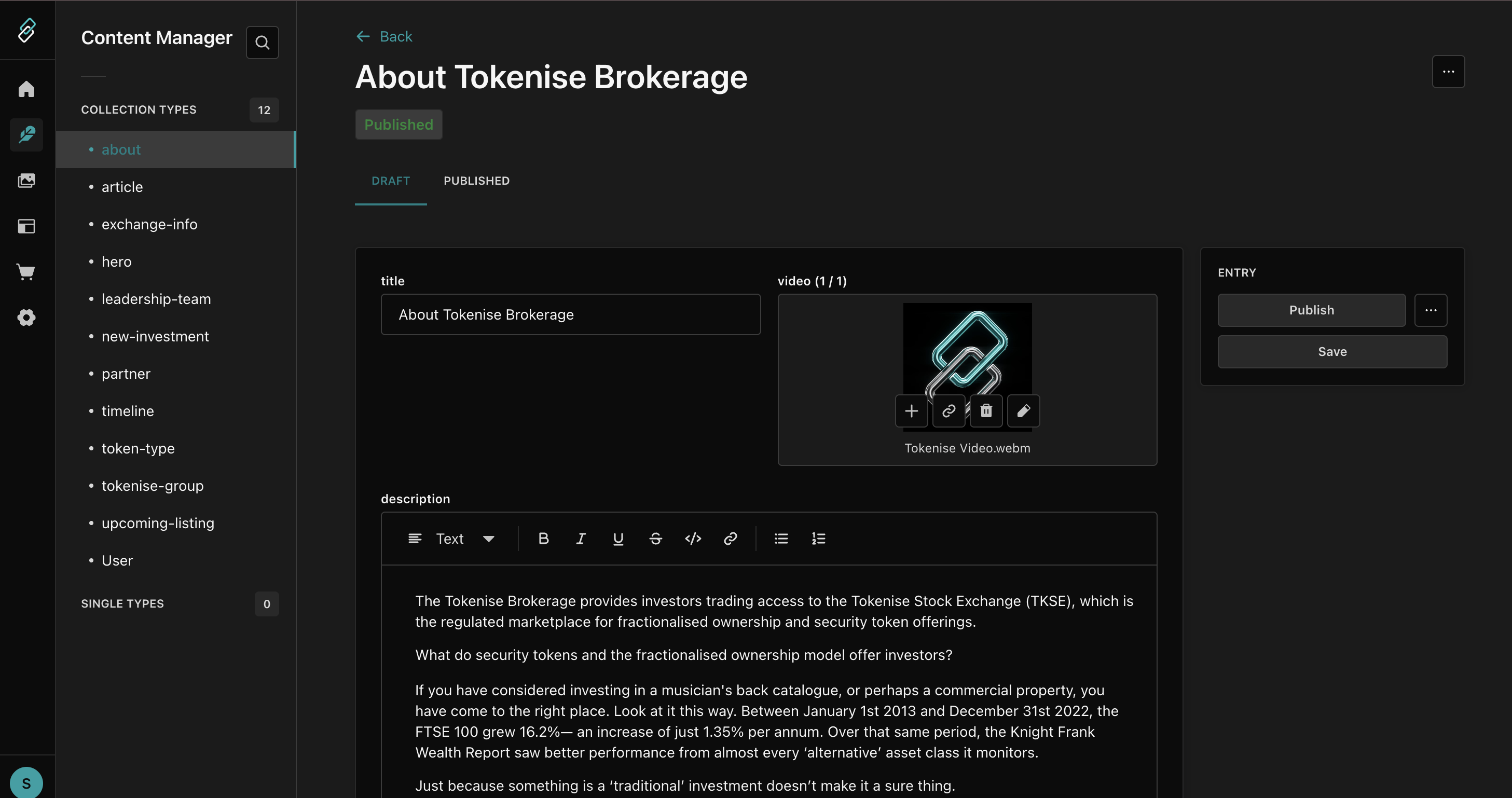 Tokenise-Broker Architecture